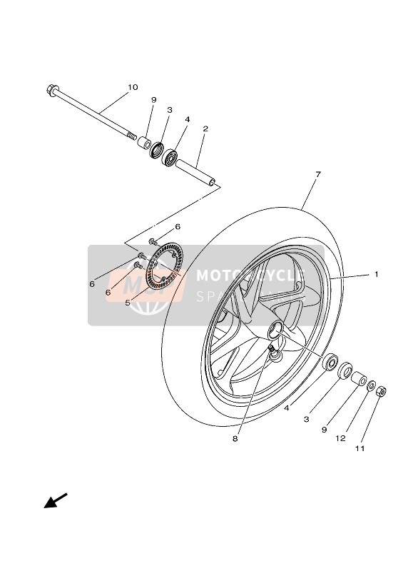 Yamaha NMAX 150 2020 FRONT WHEEL for a 2020 Yamaha NMAX 150